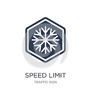 Speed limit sign icon. Trendy flat vector Speed limit sign icon