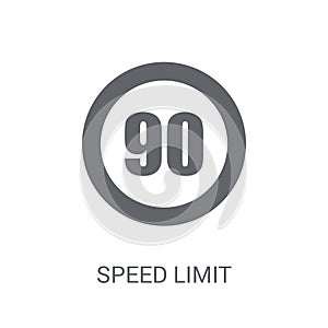 Speed limit sign icon. Trendy Speed limit sign logo concept on w