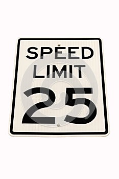 Speed limit sign isolated