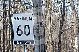 Speed limit sign: Maximum 60 km/h