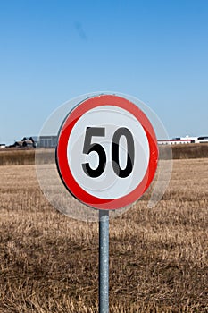 Speed Limit Sign in Rural Setting