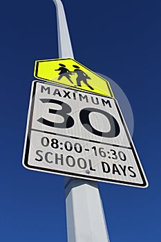 Speed Limit Sign in School Zone