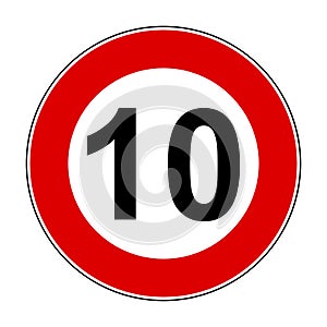 Speed limit signs of 10 km - vector