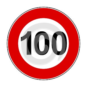 Speed limit signs of 100 km - vector