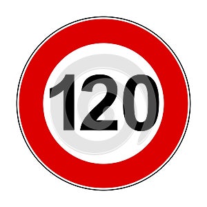 Speed limit signs of 120 km - vector
