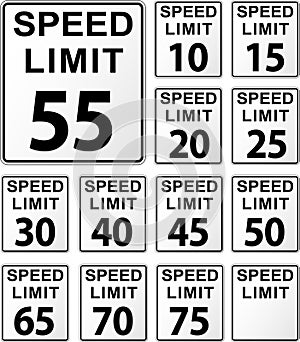 Speed limit signs