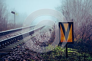 Speed limit stretch railway sign