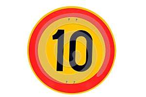 Speed Limit Traffic Sign 10 km per hour