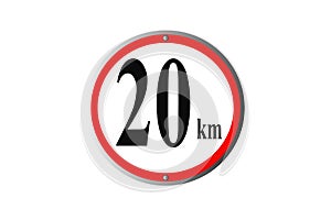 The speed limit for traffic signs on the highway is 20 km