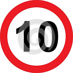 10 speed limitation road sign photo