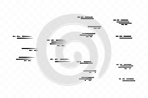 Speed lines isolated set. Motion effect for your design.