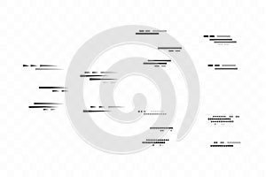 Speed lines isolated set. Motion effect for your design.