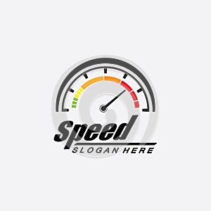 Speed logo design, silhouette speedometer symbol icon vector,speed Auto car Logo Template vector illustration icon design