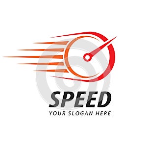 Speed logo faster template vector icon illustration