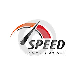 Speed logo faster template vector icon illustration