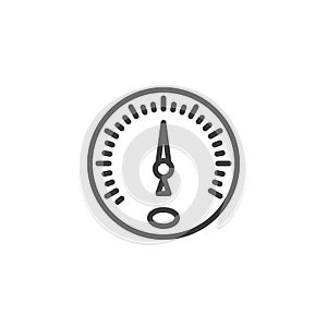 Speed measuring gauge line icon