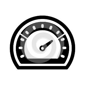 Speed meter black icon, speedometer vector graphics