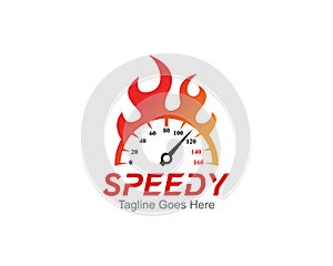 Speed Meter Logo Symbol Template Design Vector, Emblem, Design Concept, Creative Symbol, Icon