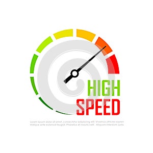 Speed metering vector icon photo