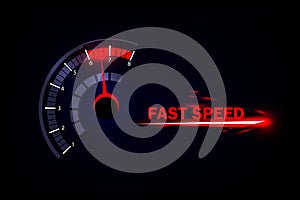 Speed motion background with fast speedometer car.