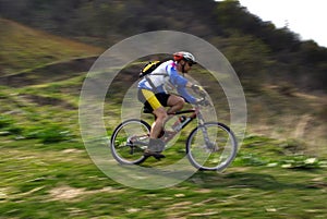 Speed motion mountain biker