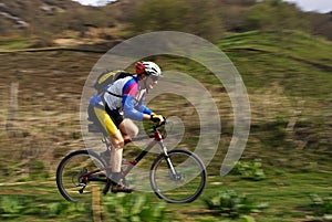 Speed motion mountain biker