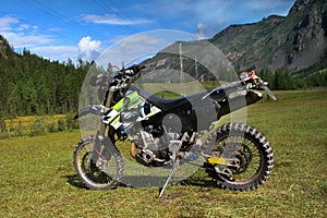 Speed mountain bike in the Altai Mountains