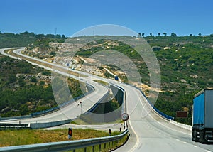 Speed mountain highway in Portugal