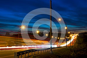 Speed movement of vehicles on the highway