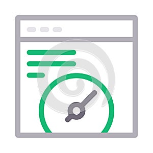 Speed page glyph flat vector icon