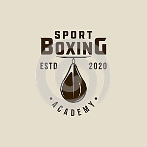 speed punch bag logo vintage vector illustration template icon graphic design. boxing sport sign or symbol for academy or club for