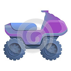 Speed quad bike icon, cartoon style
