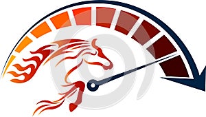 Speed racing horse logo