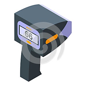 Speed radar camera icon isometric vector. Car traffic