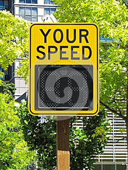 Speed Radar Sign in a Residential Neighbourhood