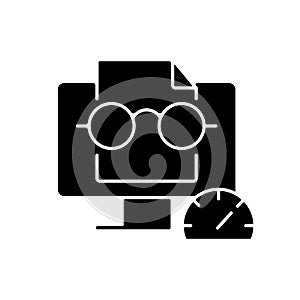 Speed reading black glyph icon