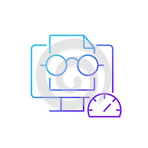 Speed reading gradient linear vector icon