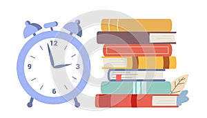 Speed reading on timer Education concept Reading and listening study