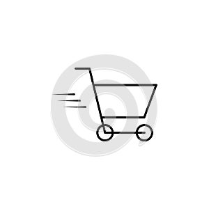 speed shopping icon. Element of speed for mobile concept and web apps illustration. Thin line icon for website design and