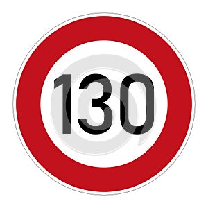 Speed sign in Germany for 130 km/h