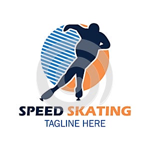 Speed skating logo with text space for your slogan / tag line