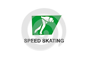 speed skating vector line icon. skate on ice, practice speed skating.