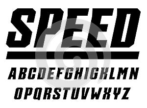 Speed and sport letters set. Tall bold italic style alphabet. Font for gaming, automotive, race. Vector typography