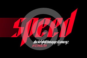 Speed style lowercase font