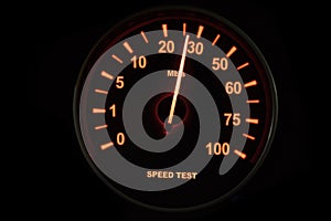 Speed test of internet connection