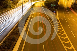 Speed Traffic - light trails on motorway highway at night