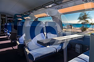 Speed train interior, travel concept