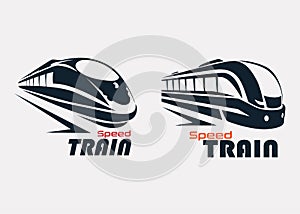 Speed train logo template