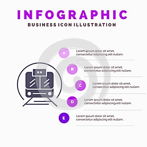 Speed Train, Transport, Train, Public Infographics Presentation Template. 5 Steps Presentation