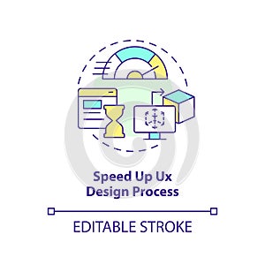Speed up user experience design process concept icon